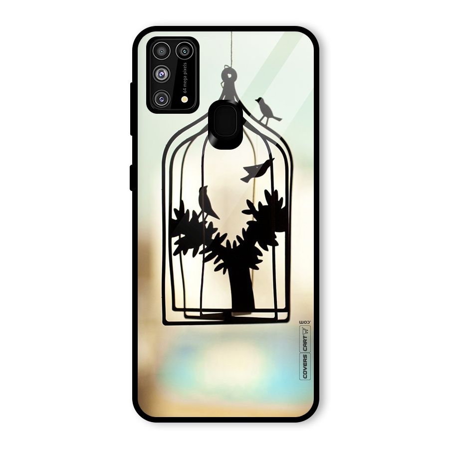 Beautiful Pegion Cage Glass Back Case for Galaxy F41