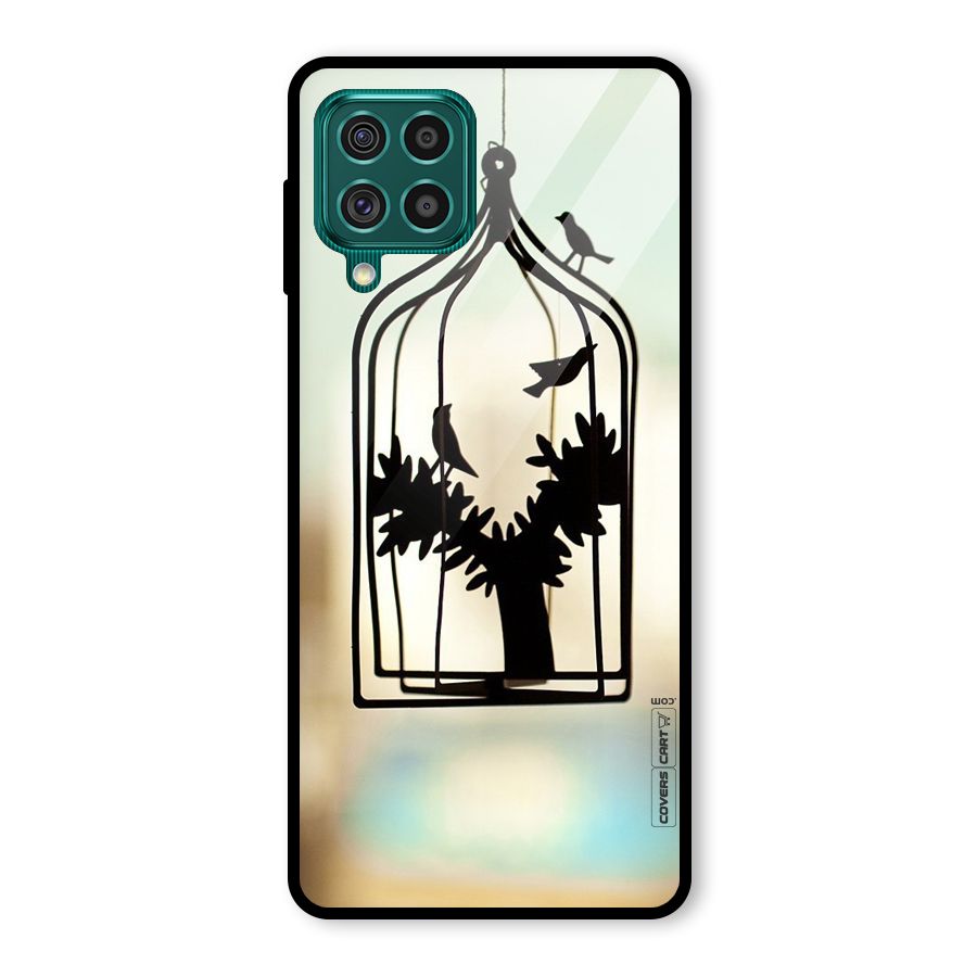 Beautiful Pegion Cage Glass Back Case for Galaxy F62