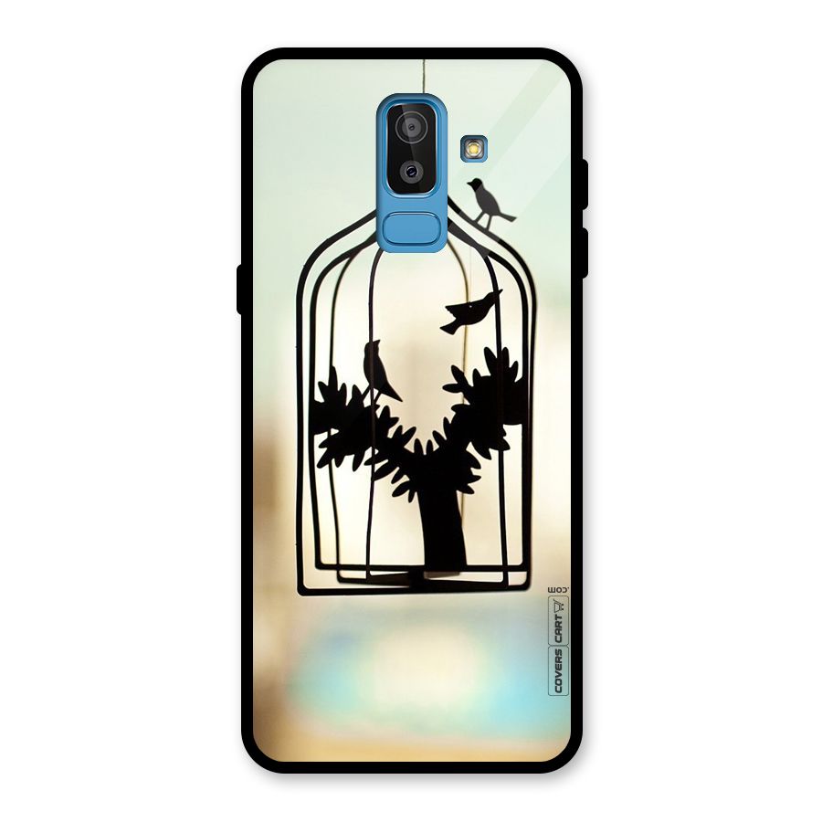 Beautiful Pegion Cage Glass Back Case for Galaxy J8