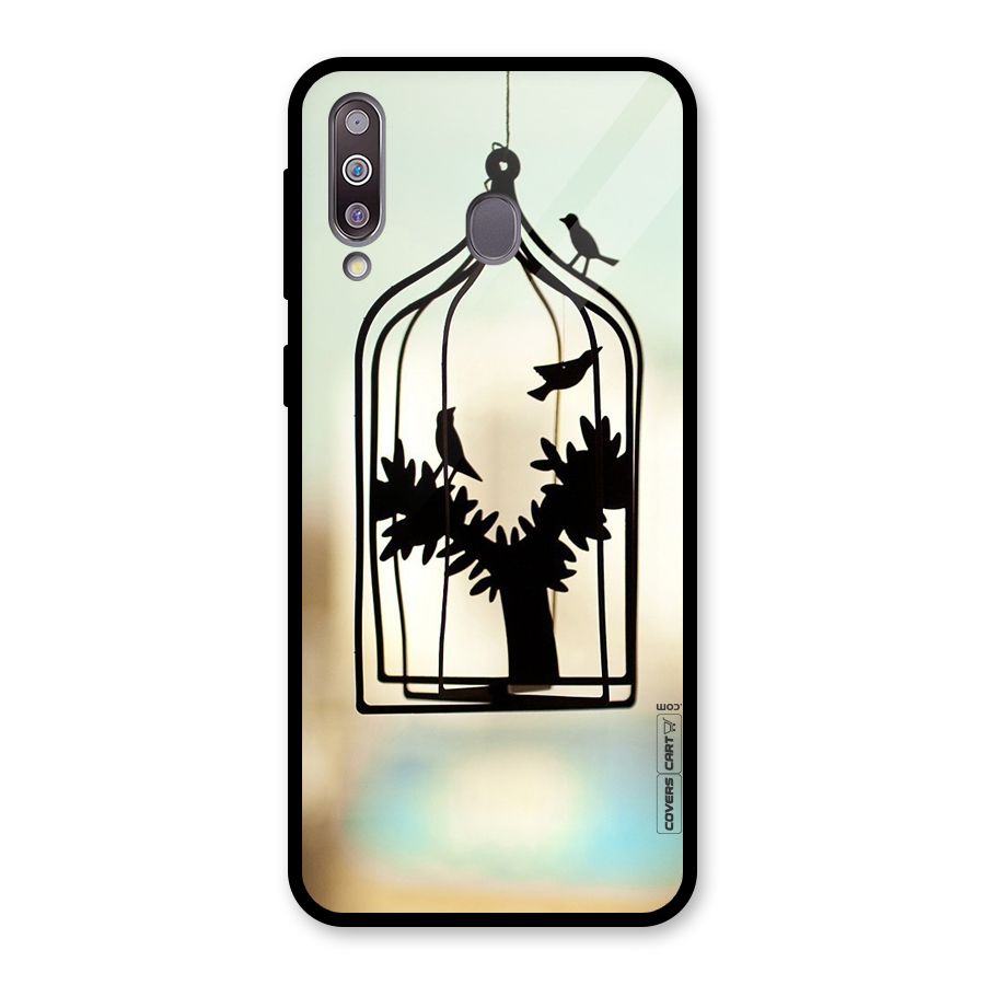 Beautiful Pegion Cage Glass Back Case for Galaxy M30