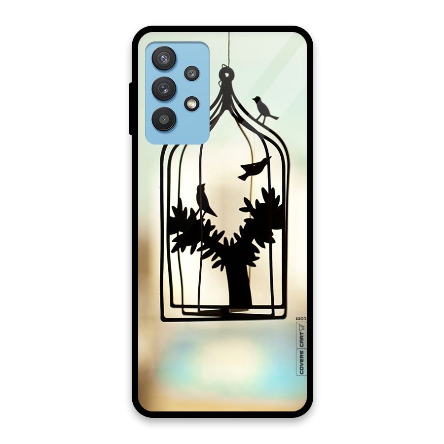 Beautiful Pegion Cage Glass Back Case for Galaxy M32 5G