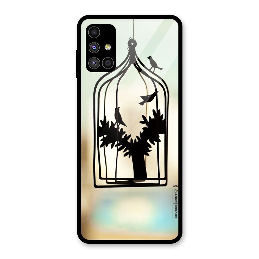 Beautiful Pegion Cage Glass Back Case for Galaxy M51