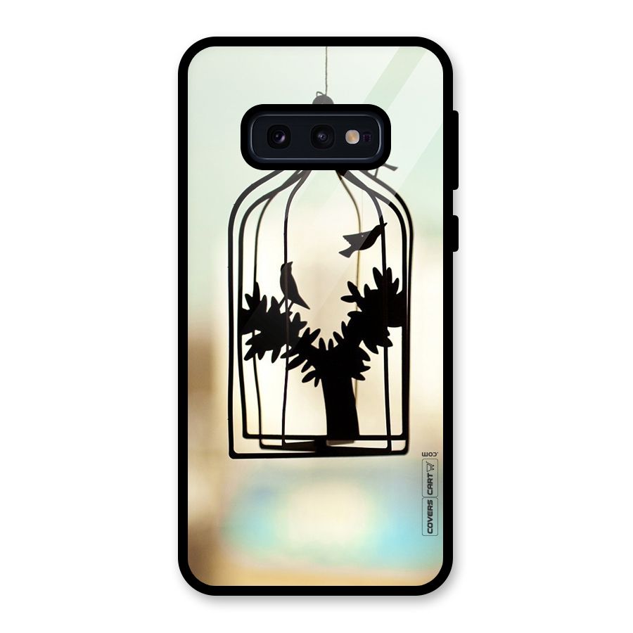 Beautiful Pegion Cage Glass Back Case for Galaxy S10e