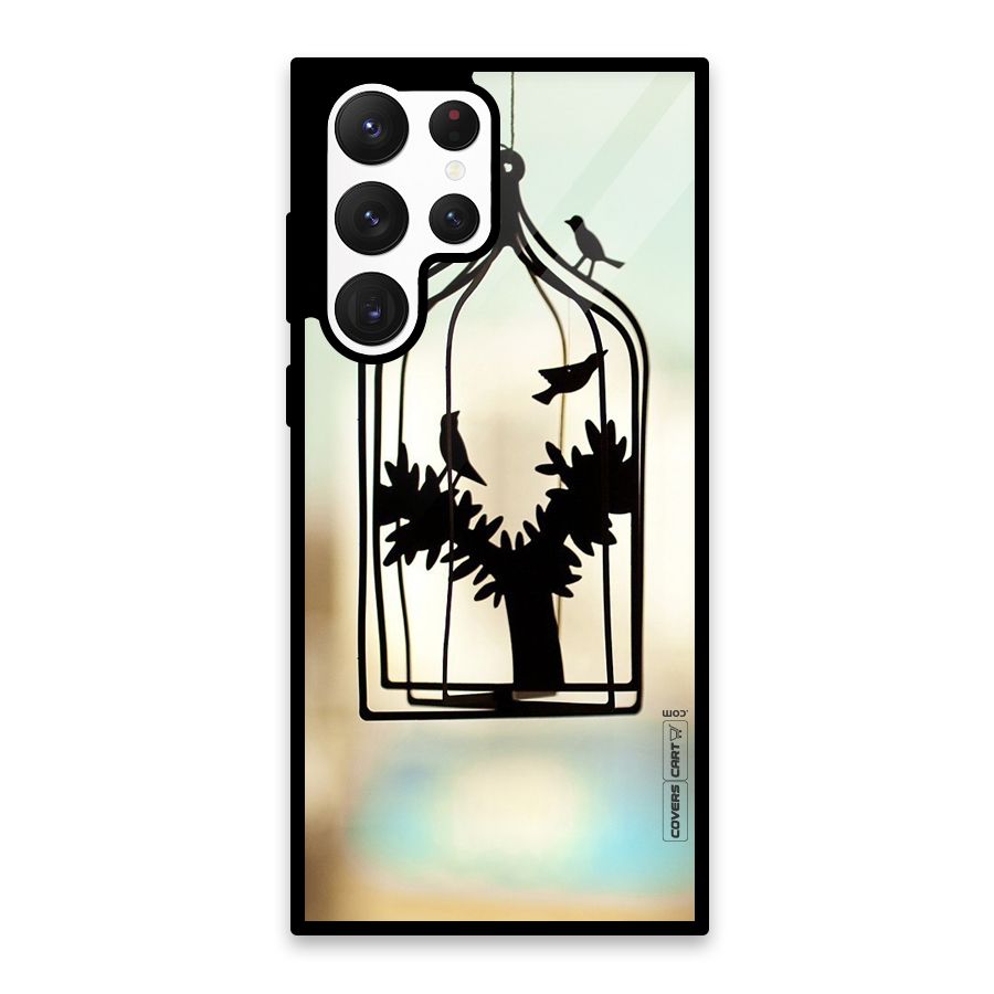 Beautiful Pegion Cage Glass Back Case for Galaxy S22 Ultra 5G