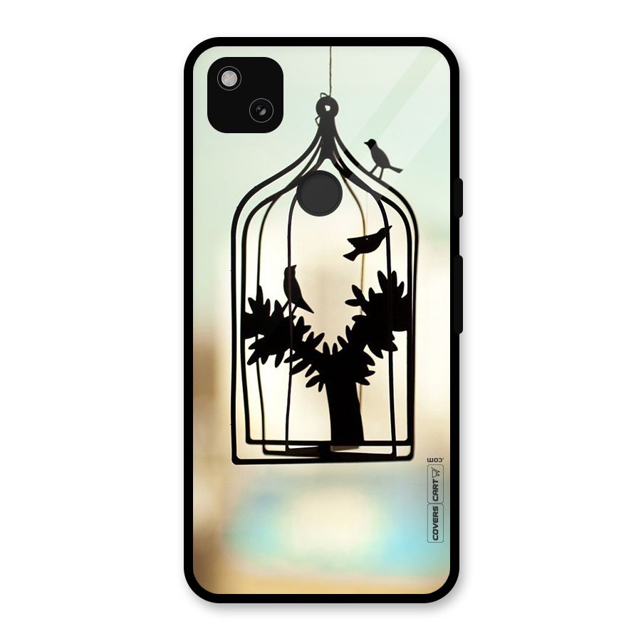Beautiful Pegion Cage Glass Back Case for Google Pixel 4a
