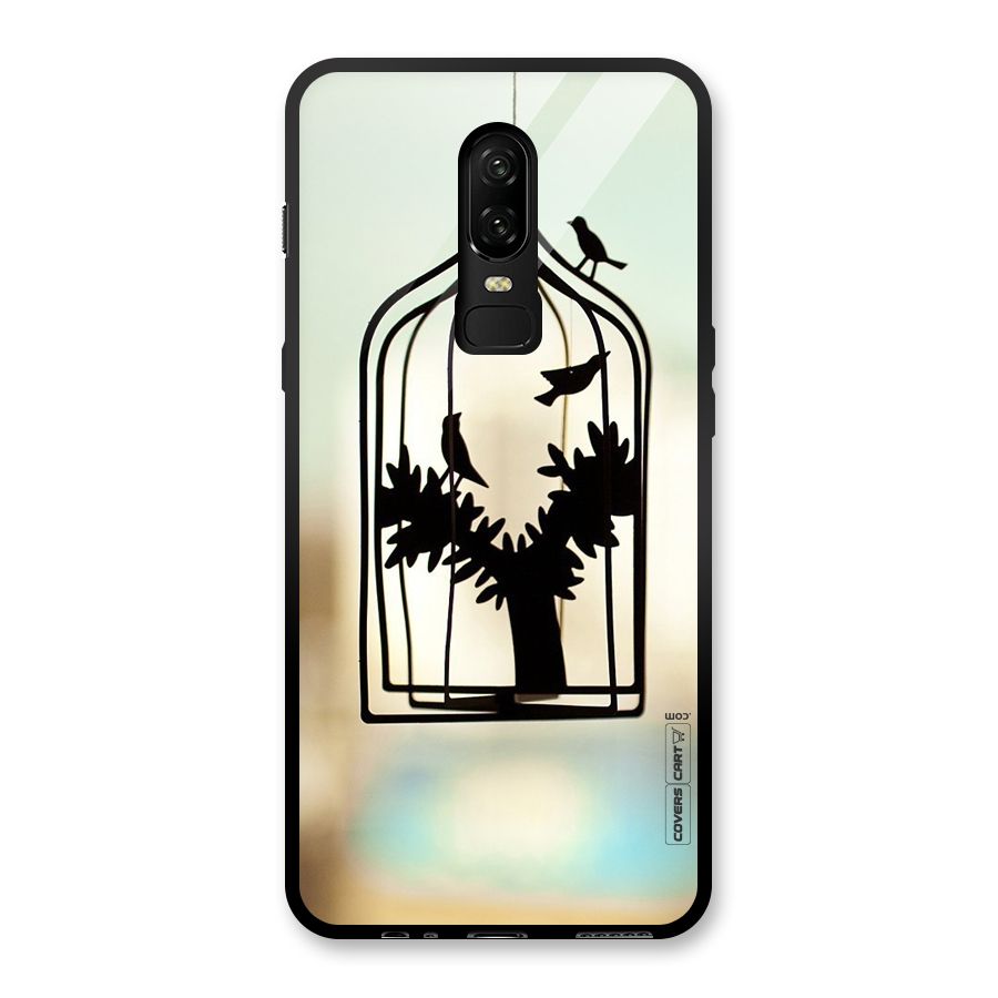 Beautiful Pegion Cage Glass Back Case for OnePlus 6