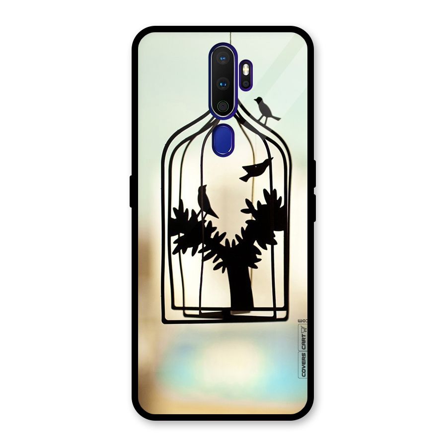 Beautiful Pegion Cage Glass Back Case for Oppo A9 (2020)