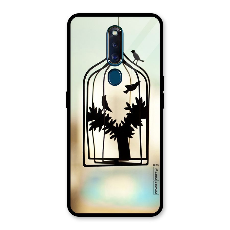 Beautiful Pegion Cage Glass Back Case for Oppo F11 Pro
