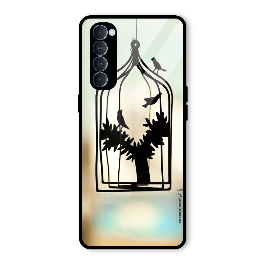 Beautiful Pegion Cage Glass Back Case for Oppo Reno4 Pro