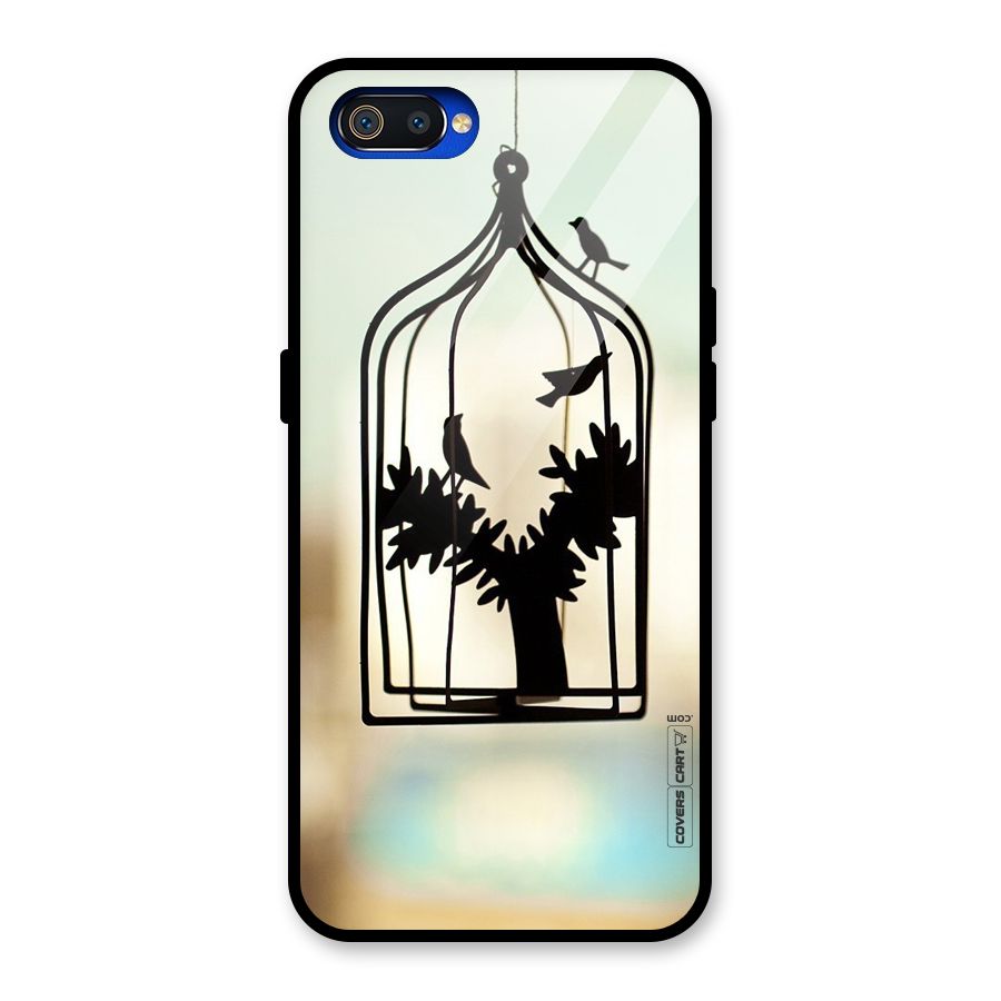 Beautiful Pegion Cage Glass Back Case for Realme C2