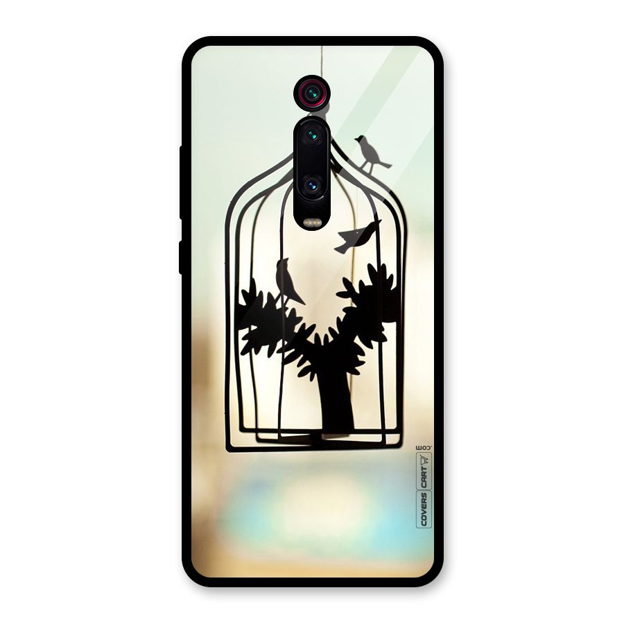 Beautiful Pegion Cage Glass Back Case for Redmi K20