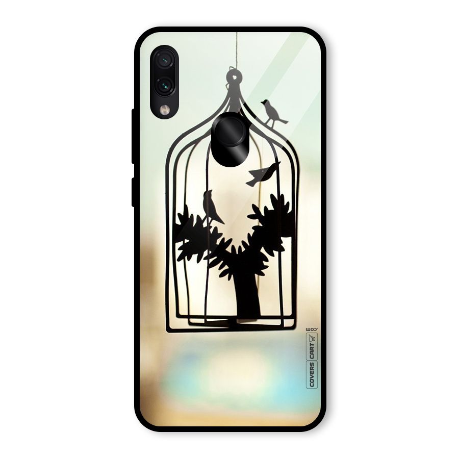 Beautiful Pegion Cage Glass Back Case for Redmi Note 7S