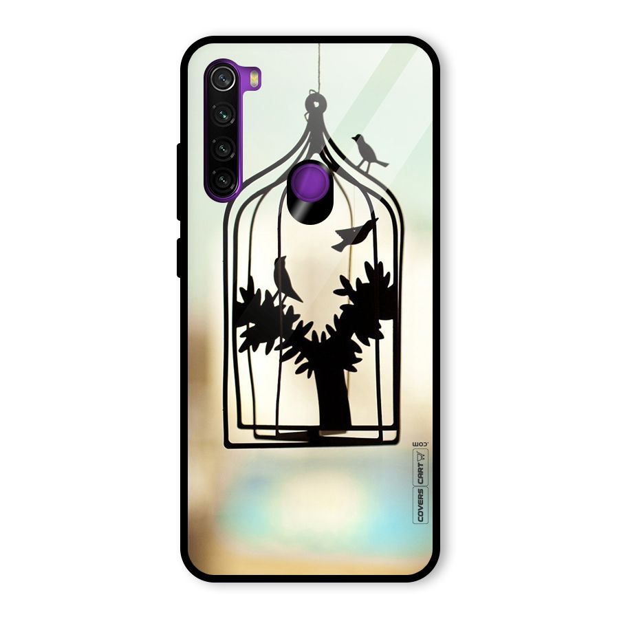 Beautiful Pegion Cage Glass Back Case for Redmi Note 8
