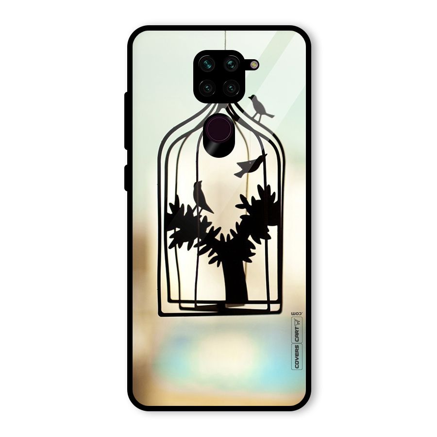 Beautiful Pegion Cage Glass Back Case for Redmi Note 9