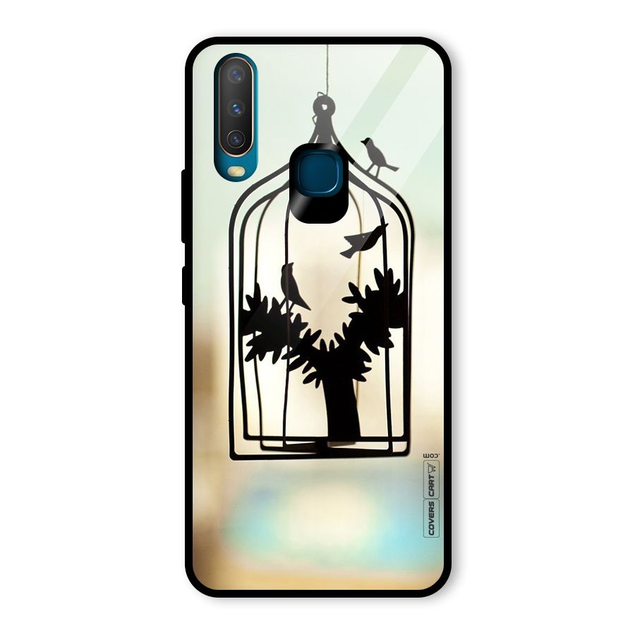 Beautiful Pegion Cage Glass Back Case for Vivo U10
