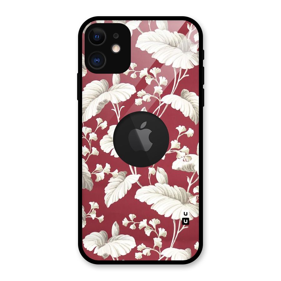 Beautiful Petals Glass Back Case for iPhone 11 Logo Cut