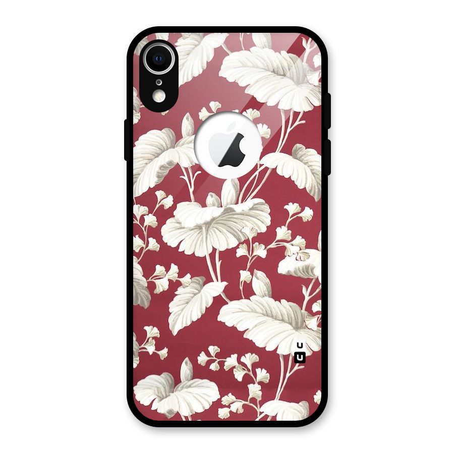 Beautiful Petals Glass Back Case for iPhone XR Logo Cut