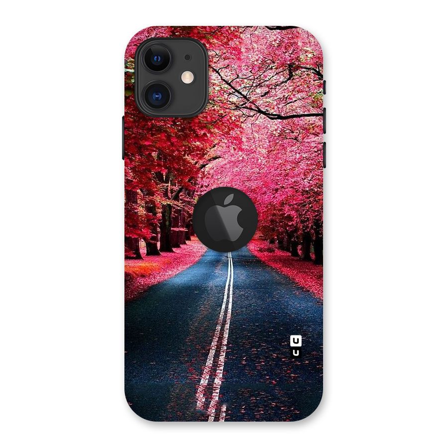 Beautiful Red Trees Back Case for iPhone 11 Logo Cut