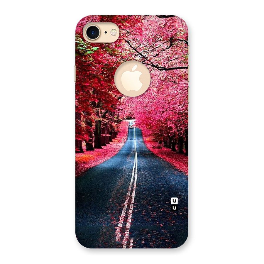 Beautiful Red Trees Back Case for iPhone 7 Logo Cut