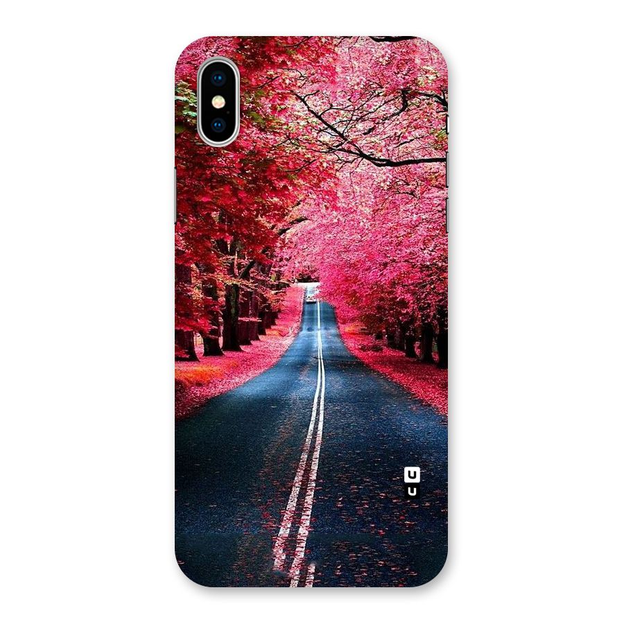 Beautiful Red Trees Back Case for iPhone X