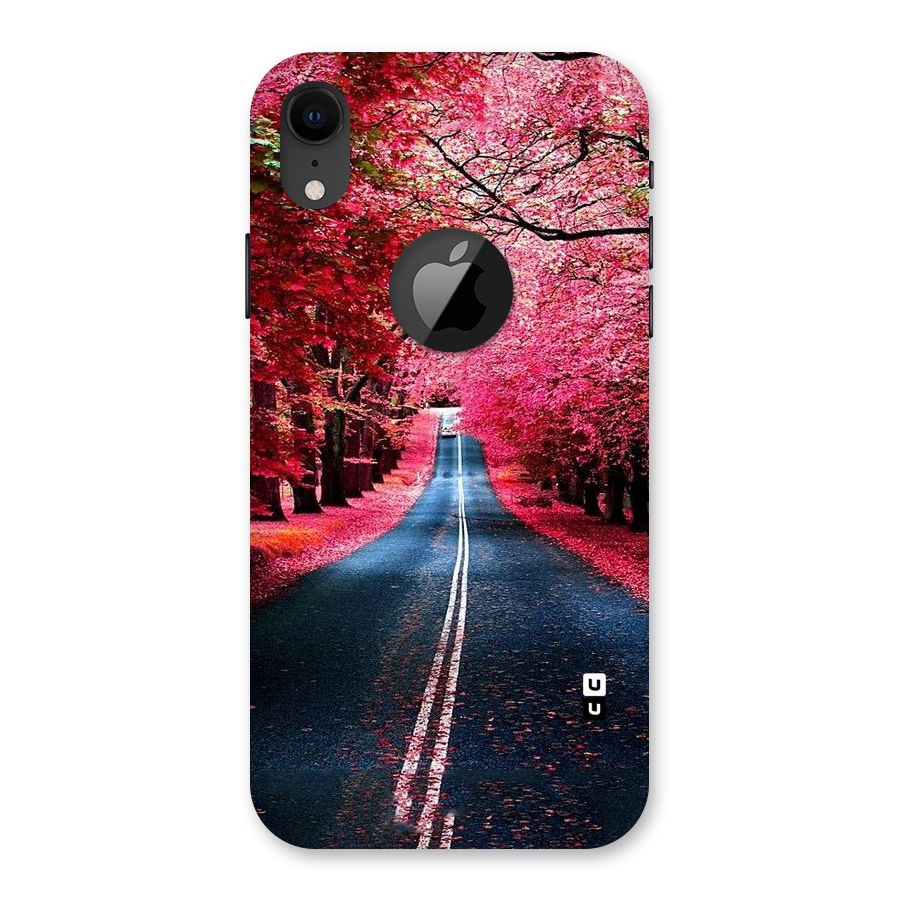Beautiful Red Trees Back Case for iPhone XR Logo Cut