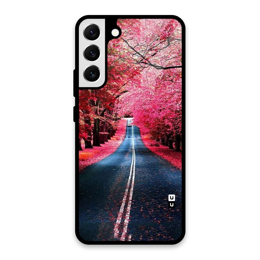 Beautiful Red Trees Glass Back Case for Galaxy S22 Plus 5G