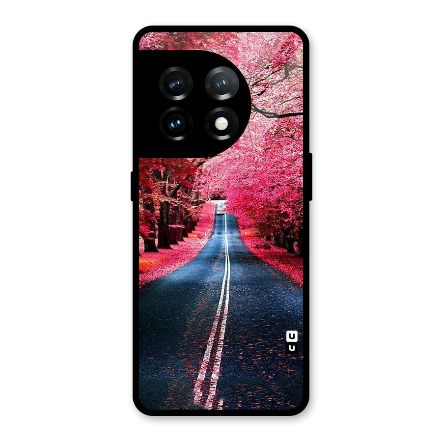 Beautiful Red Trees Glass Back Case for OnePlus 11