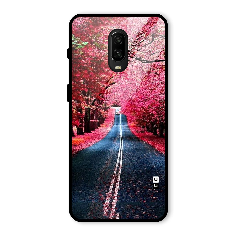 Beautiful Red Trees Glass Back Case for OnePlus 6T