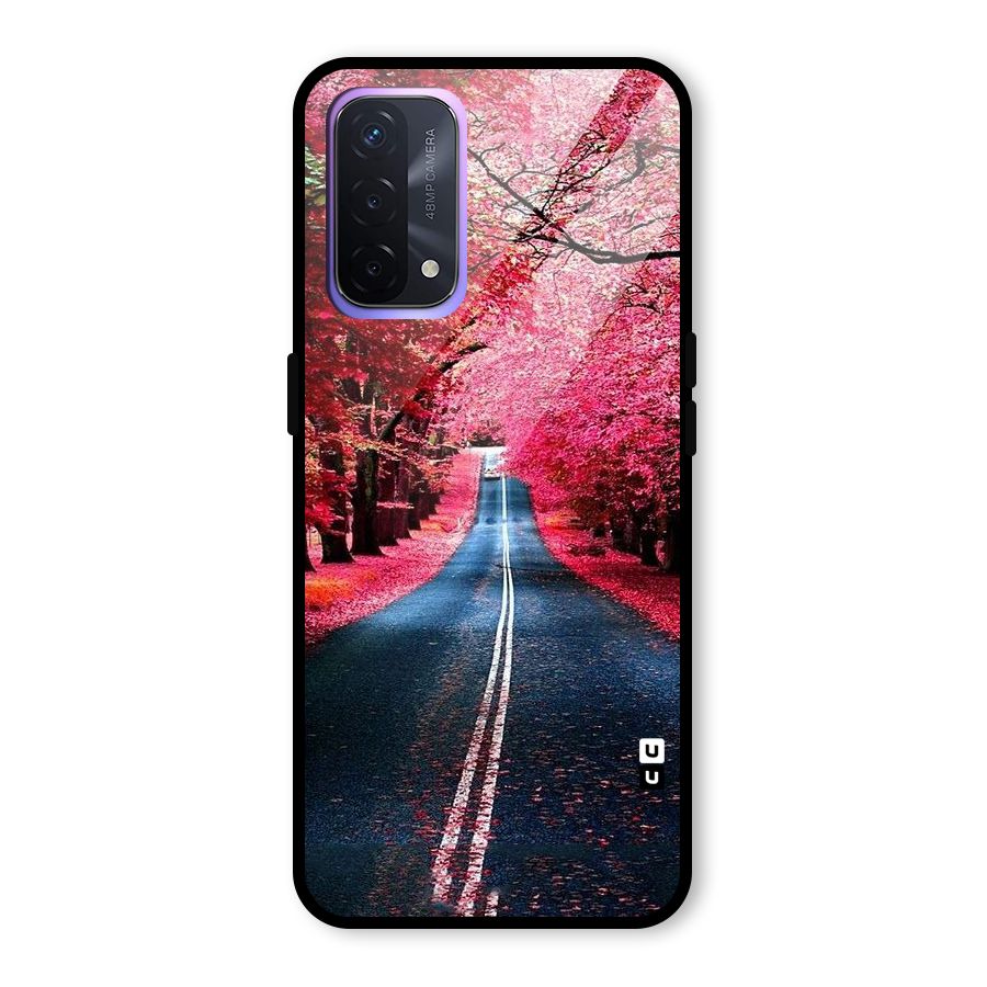 Beautiful Red Trees Glass Back Case for Oppo A74 5G