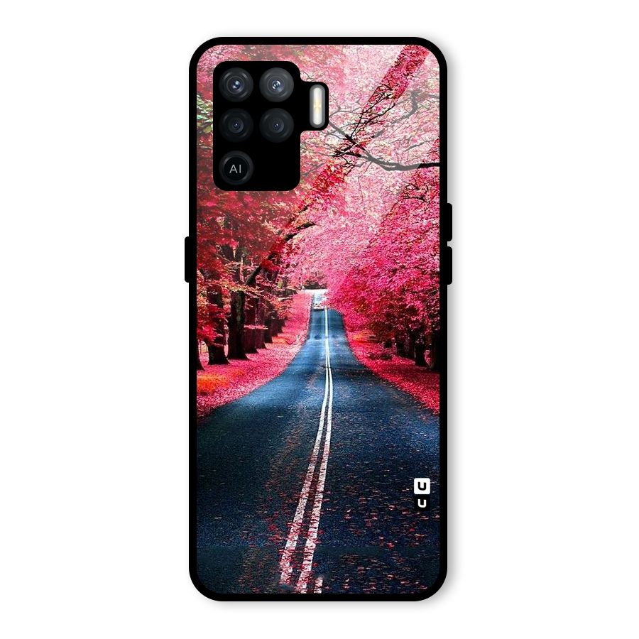 Beautiful Red Trees Glass Back Case for Oppo F19 Pro
