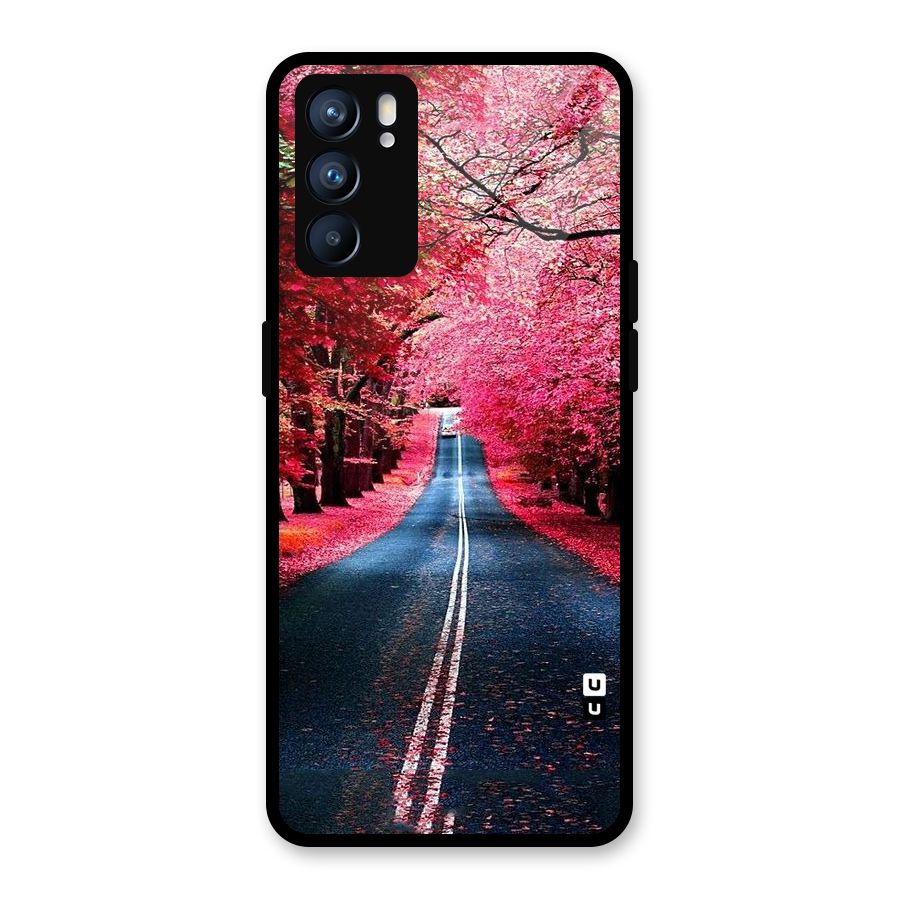 Beautiful Red Trees Glass Back Case for Oppo Reno6 5G
