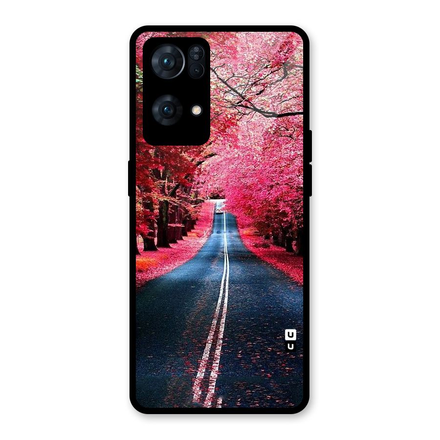 Beautiful Red Trees Glass Back Case for Oppo Reno7 Pro 5G