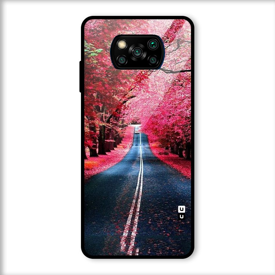 Beautiful Red Trees Glass Back Case for Poco X3
