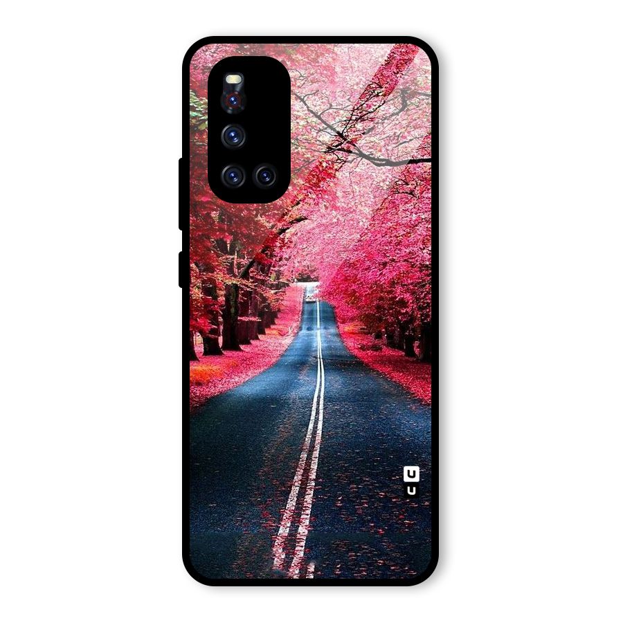 Beautiful Red Trees Glass Back Case for Vivo V19