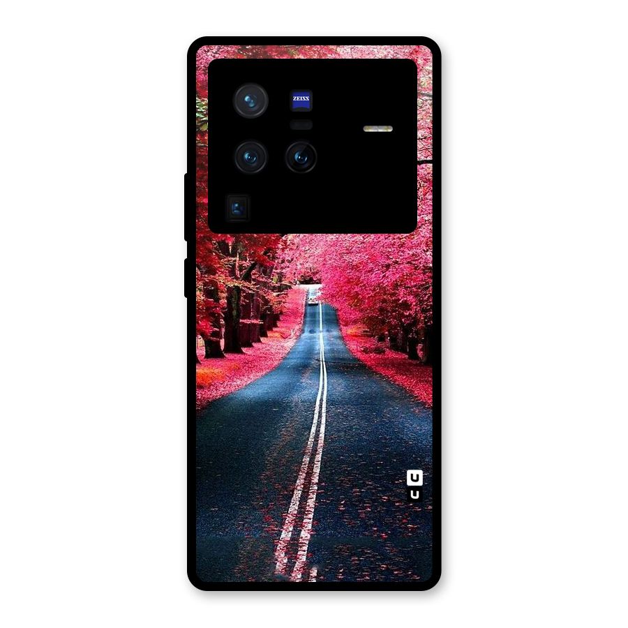 Beautiful Red Trees Glass Back Case for Vivo X80 Pro