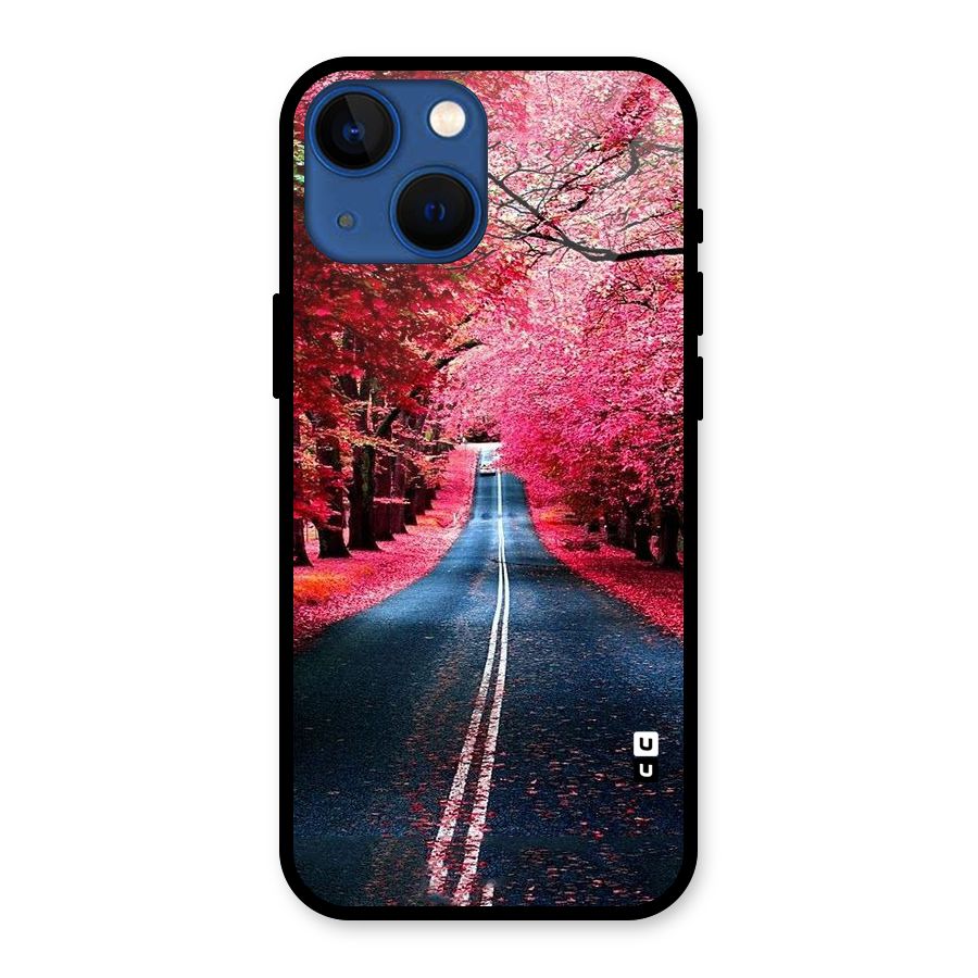 Beautiful Red Trees Glass Back Case for iPhone 13 Mini