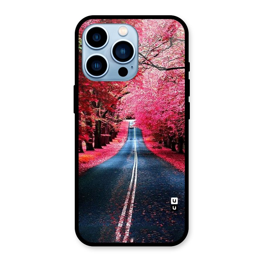 Beautiful Red Trees Glass Back Case for iPhone 13 Pro