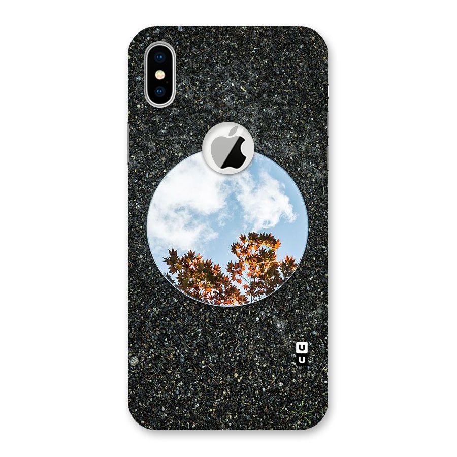 Beautiful Sky Leaves Back Case for iPhone XS Logo Cut