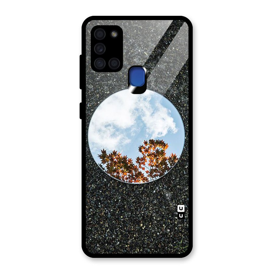 Beautiful Sky Leaves Glass Back Case for Galaxy A21s