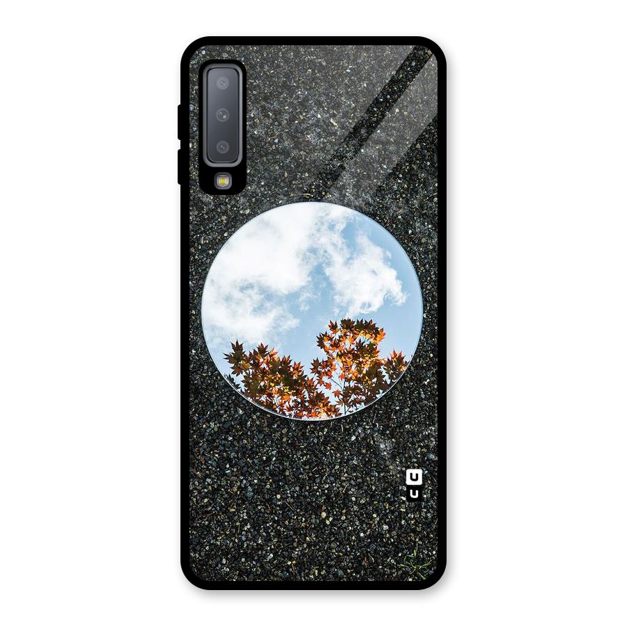 Beautiful Sky Leaves Glass Back Case for Galaxy A7 (2018)