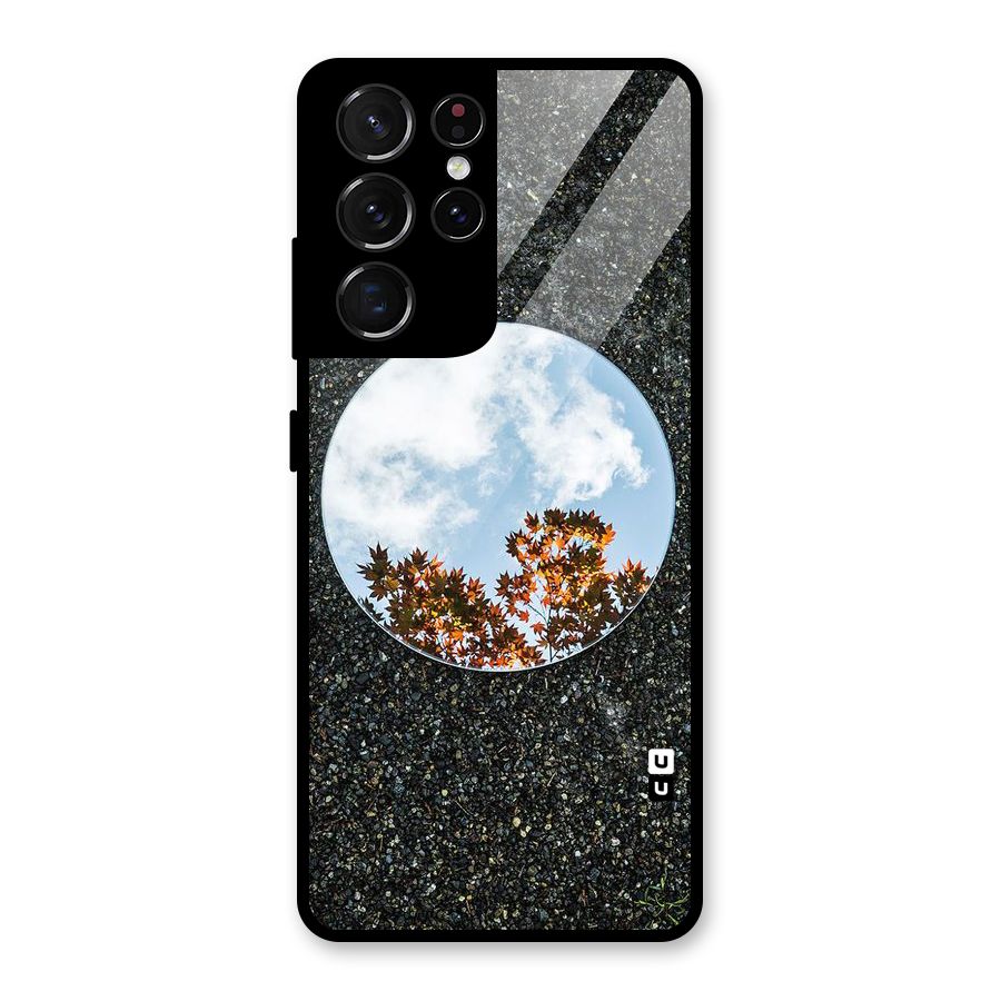 Beautiful Sky Leaves Glass Back Case for Galaxy S21 Ultra 5G