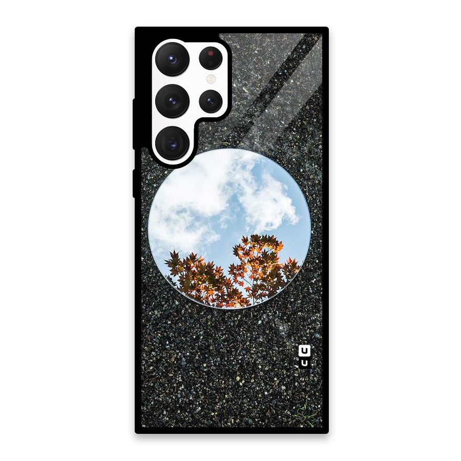 Beautiful Sky Leaves Glass Back Case for Galaxy S22 Ultra 5G