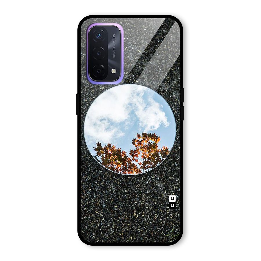 Beautiful Sky Leaves Glass Back Case for Oppo A74 5G
