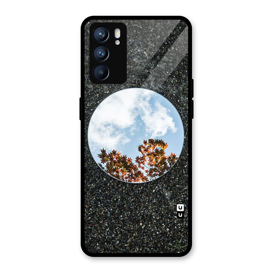Beautiful Sky Leaves Glass Back Case for Oppo Reno6 5G