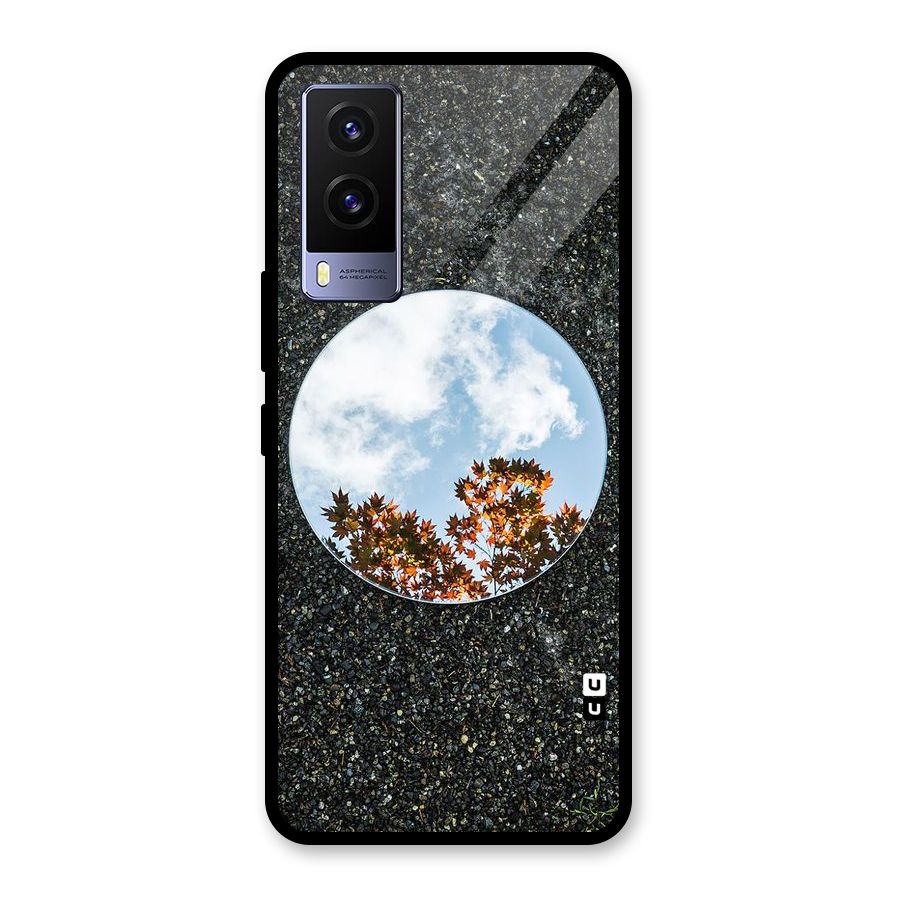 Beautiful Sky Leaves Glass Back Case for Vivo V21e 5G