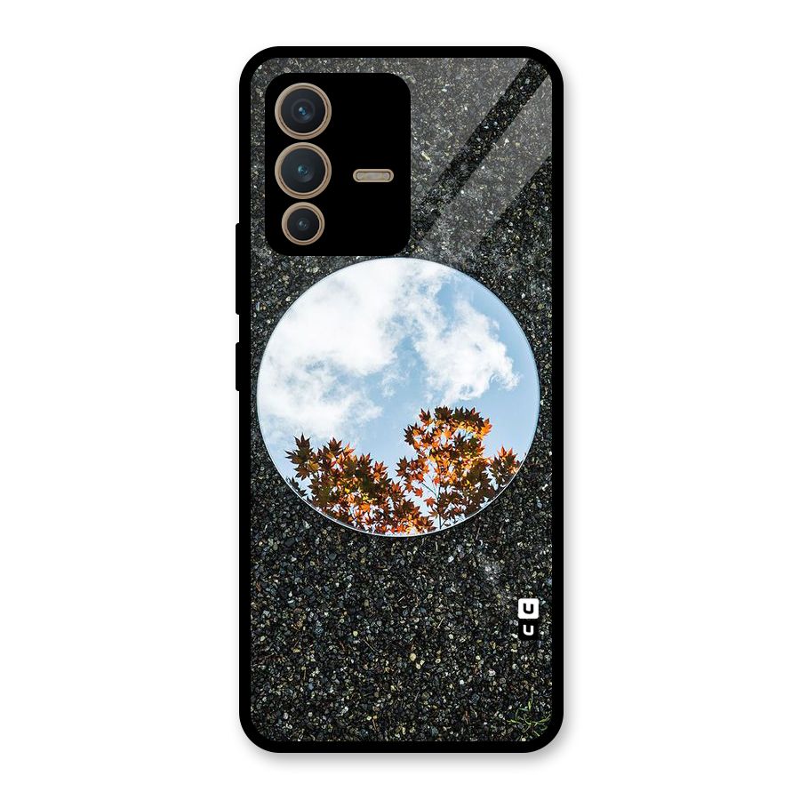 Beautiful Sky Leaves Glass Back Case for Vivo V23 5G