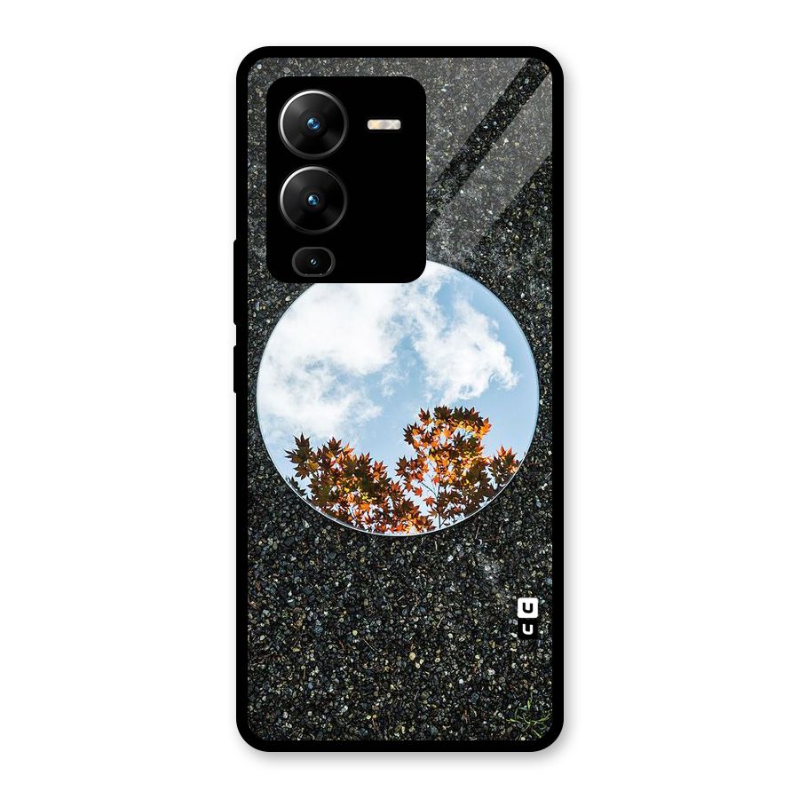 Beautiful Sky Leaves Glass Back Case for Vivo V25 Pro