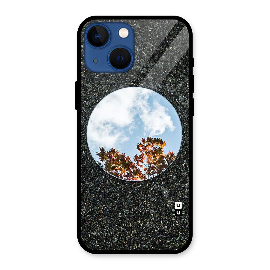 Beautiful Sky Leaves Glass Back Case for iPhone 13 Mini