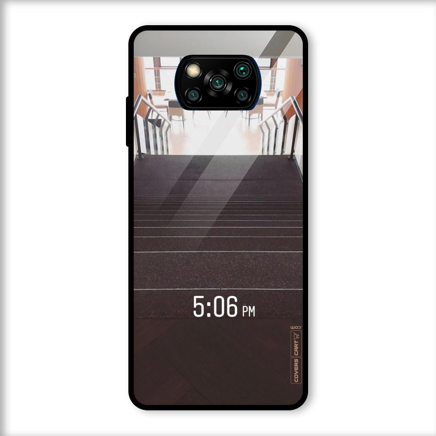 Beautiful Staircase Glass Back Case for Poco X3