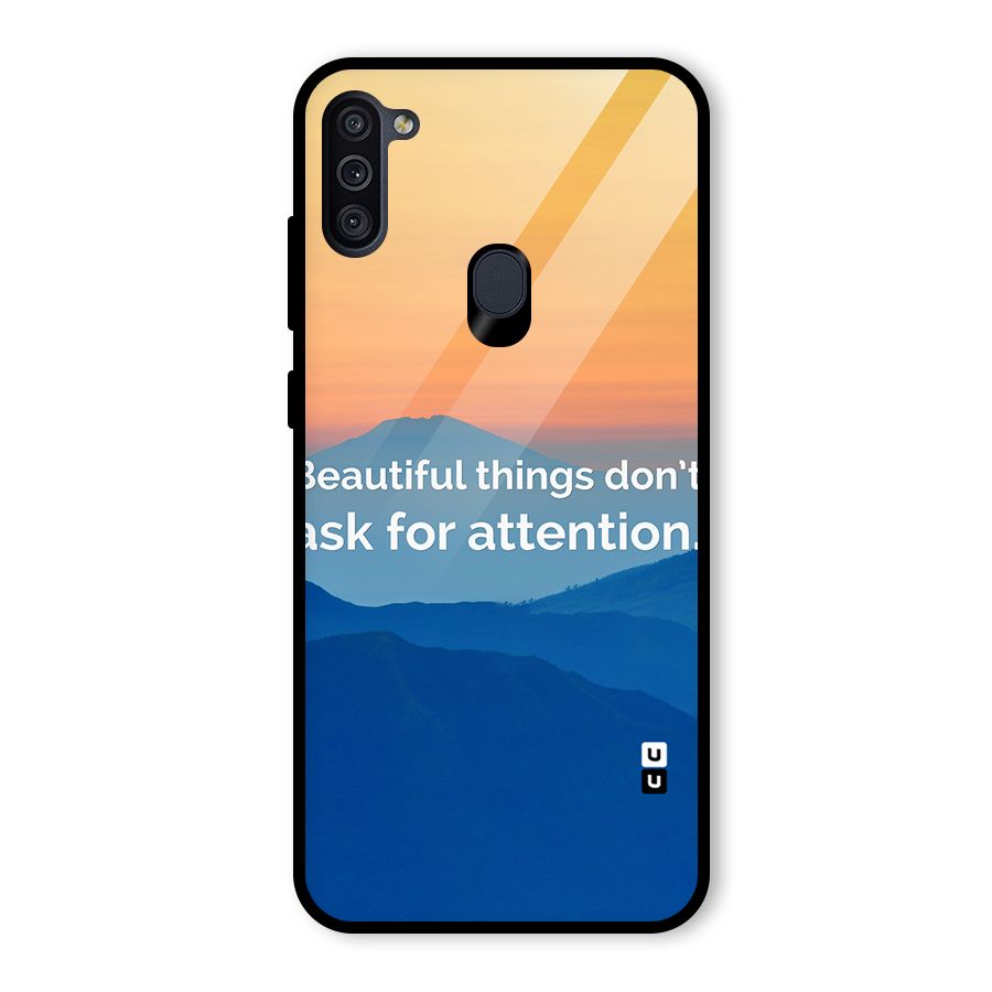 Beautiful Things Quote Glass Back Case for Galaxy M11